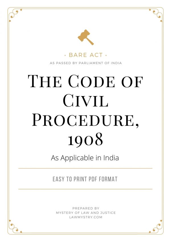 The Code of Civil Procedure, 1908 (Bare Act)